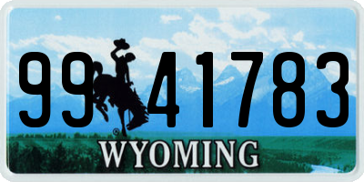 WY license plate 9941783
