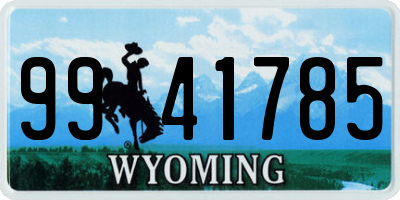 WY license plate 9941785