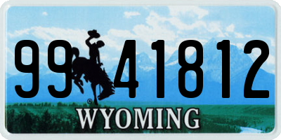 WY license plate 9941812