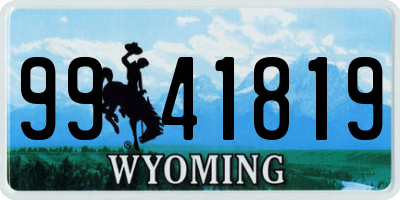 WY license plate 9941819