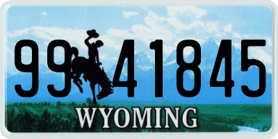 WY license plate 9941845