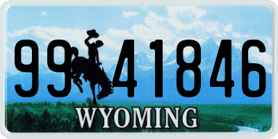 WY license plate 9941846