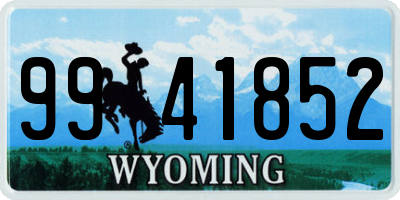WY license plate 9941852