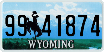 WY license plate 9941874