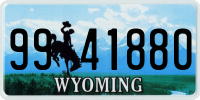 WY license plate 9941880