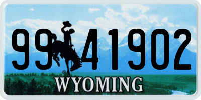 WY license plate 9941902