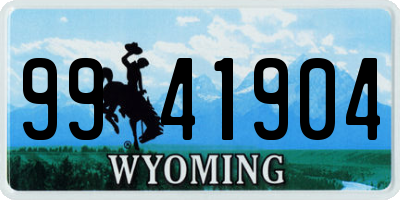 WY license plate 9941904