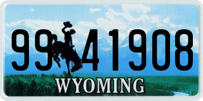 WY license plate 9941908