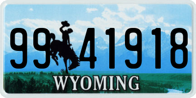 WY license plate 9941918