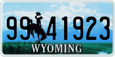 WY license plate 9941923