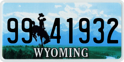 WY license plate 9941932
