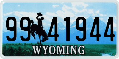 WY license plate 9941944