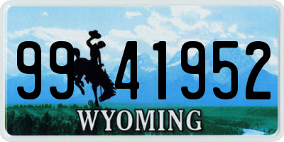WY license plate 9941952