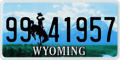 WY license plate 9941957