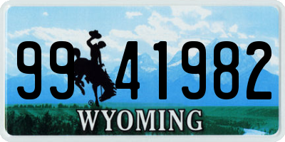 WY license plate 9941982