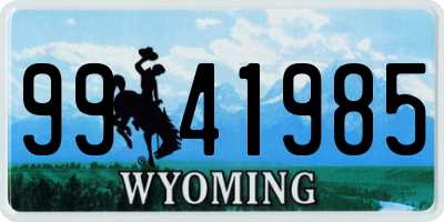 WY license plate 9941985