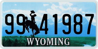 WY license plate 9941987