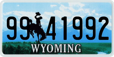 WY license plate 9941992