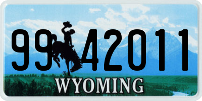 WY license plate 9942011