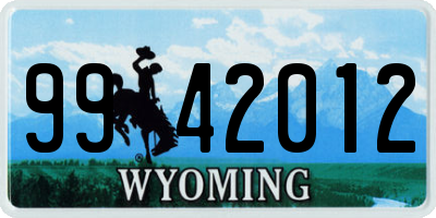 WY license plate 9942012