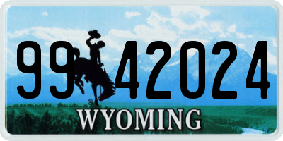WY license plate 9942024