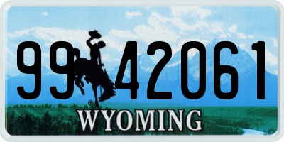 WY license plate 9942061