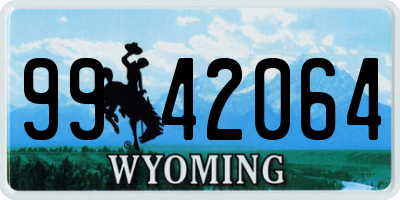 WY license plate 9942064