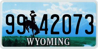 WY license plate 9942073