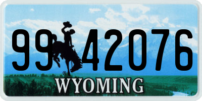 WY license plate 9942076