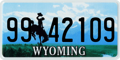 WY license plate 9942109