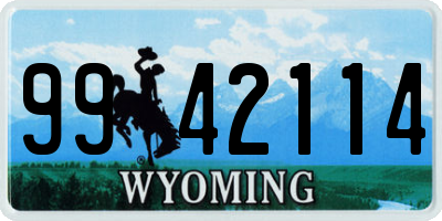 WY license plate 9942114