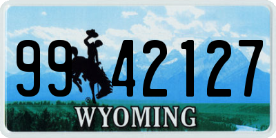 WY license plate 9942127