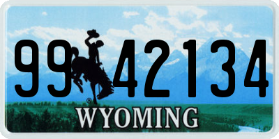 WY license plate 9942134