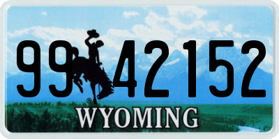 WY license plate 9942152