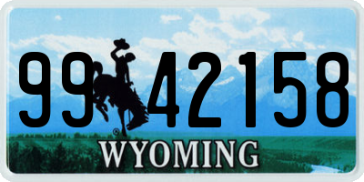 WY license plate 9942158