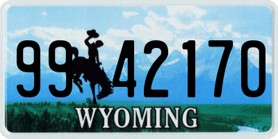 WY license plate 9942170