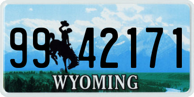 WY license plate 9942171