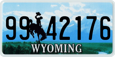 WY license plate 9942176
