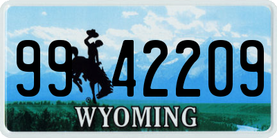WY license plate 9942209