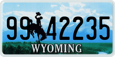 WY license plate 9942235