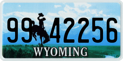 WY license plate 9942256