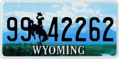 WY license plate 9942262