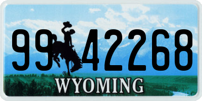 WY license plate 9942268
