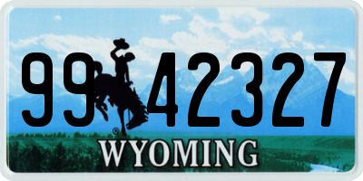 WY license plate 9942327
