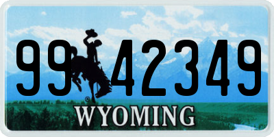 WY license plate 9942349