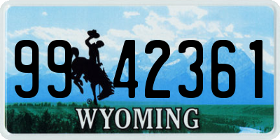 WY license plate 9942361