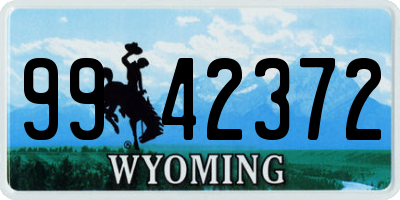 WY license plate 9942372