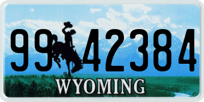 WY license plate 9942384
