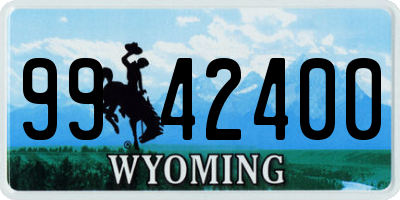 WY license plate 9942400