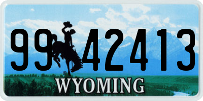 WY license plate 9942413